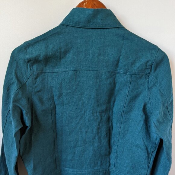 Not Perfect Linen Calico Jacket in Emerald Green, size XS/S. NEW - Picture 4 of 10